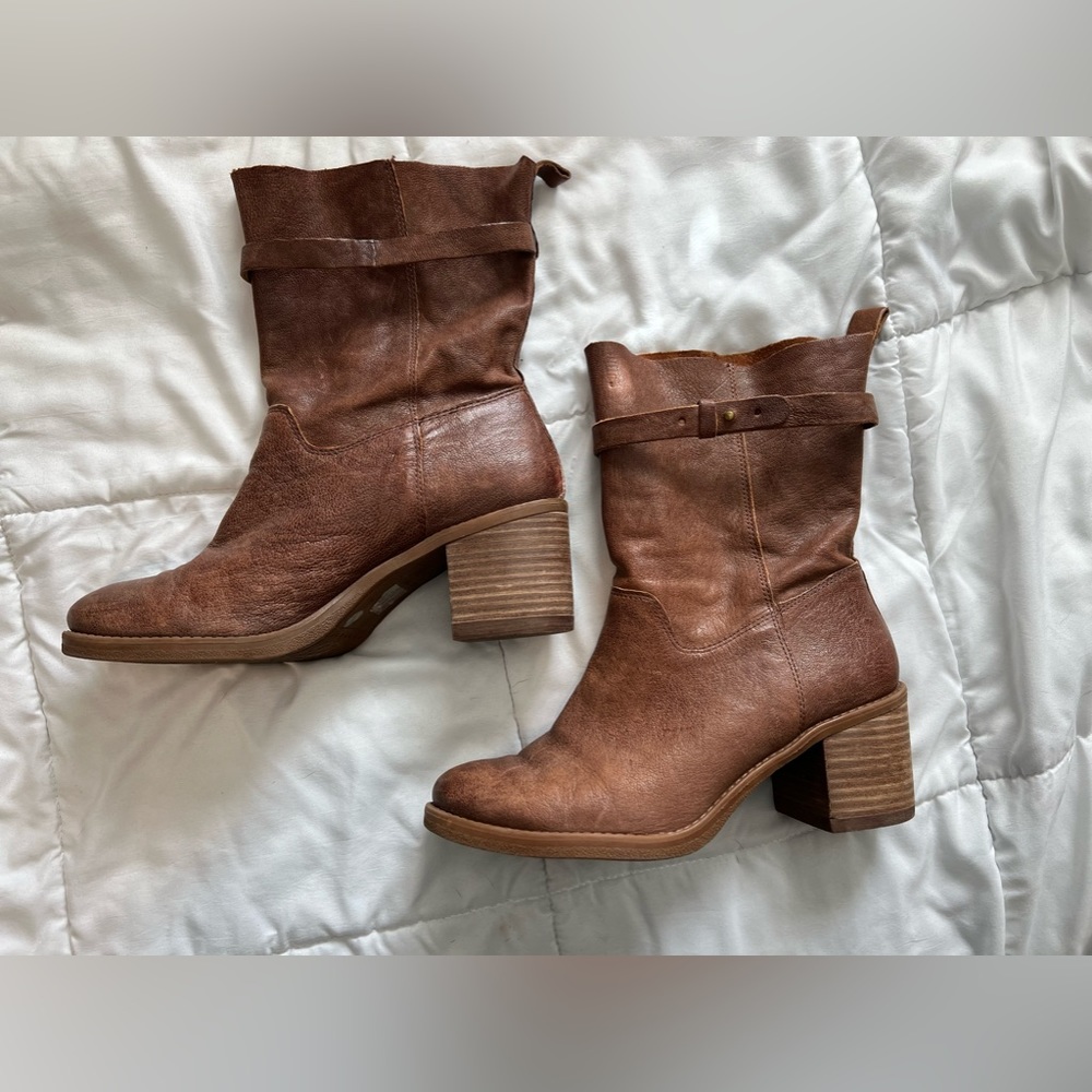 Lucky Brand Brown Leather Heeled Boots
